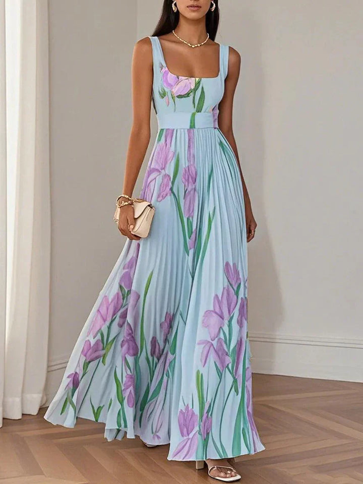 Fiora | Robe plissée d'été à imprimé fleuri romantique