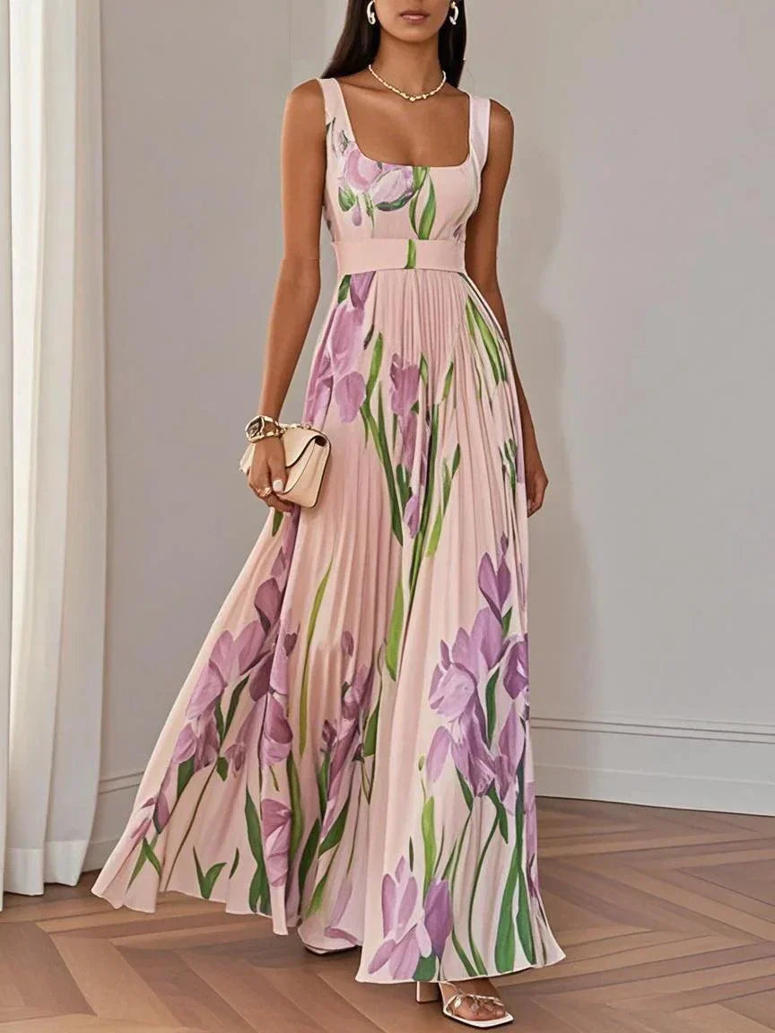 Fiora | Robe plissée d'été à imprimé fleuri romantique
