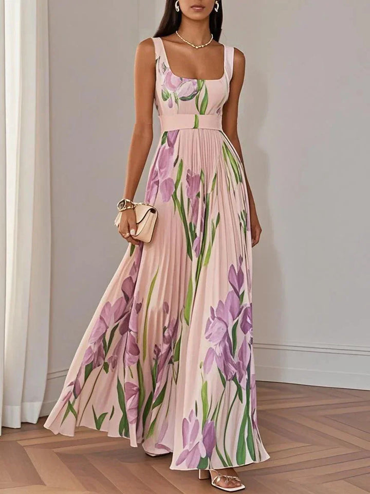 Fiora | Robe plissée d'été à imprimé fleuri romantique