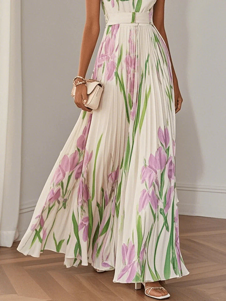Fiora | Robe plissée d'été à imprimé fleuri romantique