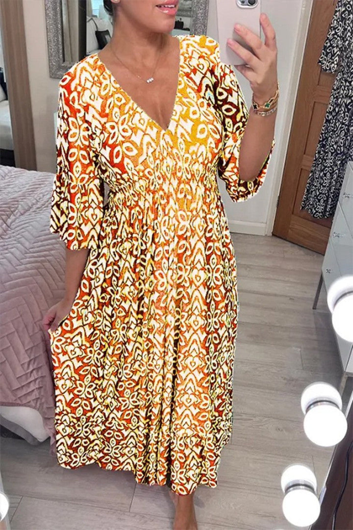 Milou | Robe longue féminine avec décolleté en V ludique