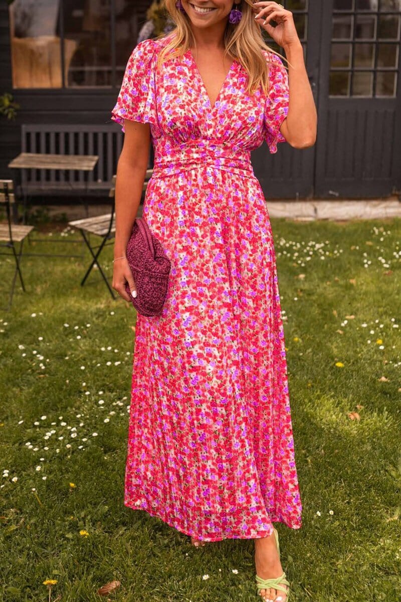 Sandra | Robe longue élégante à col en V