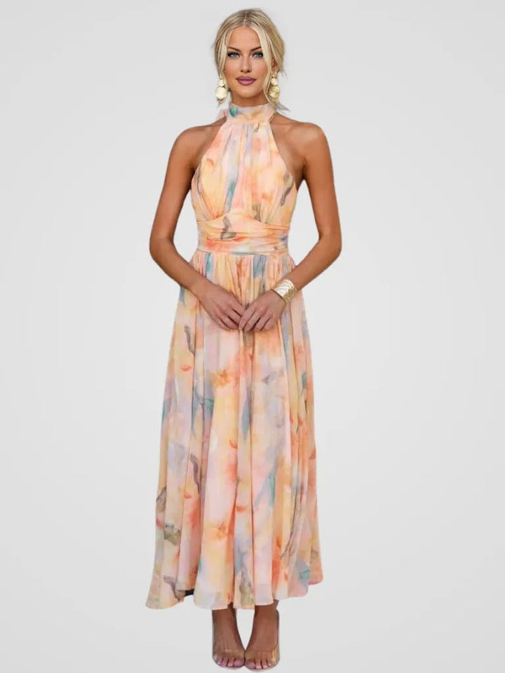 Solène | Robe d'été dos nu aux couleurs raffinées